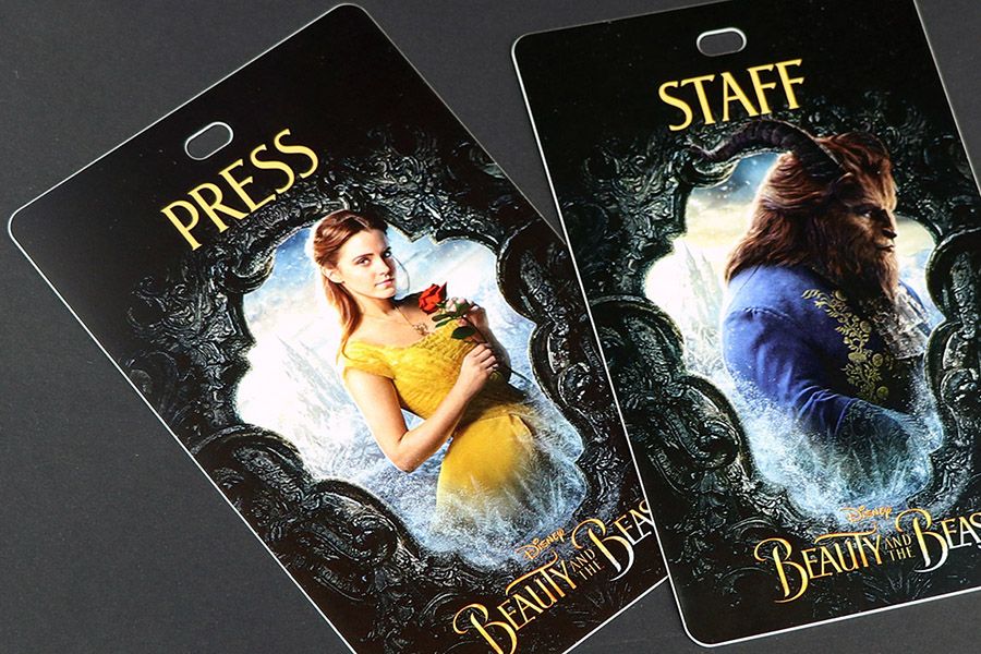 badges voor event van Disney's Beauty and the Beast